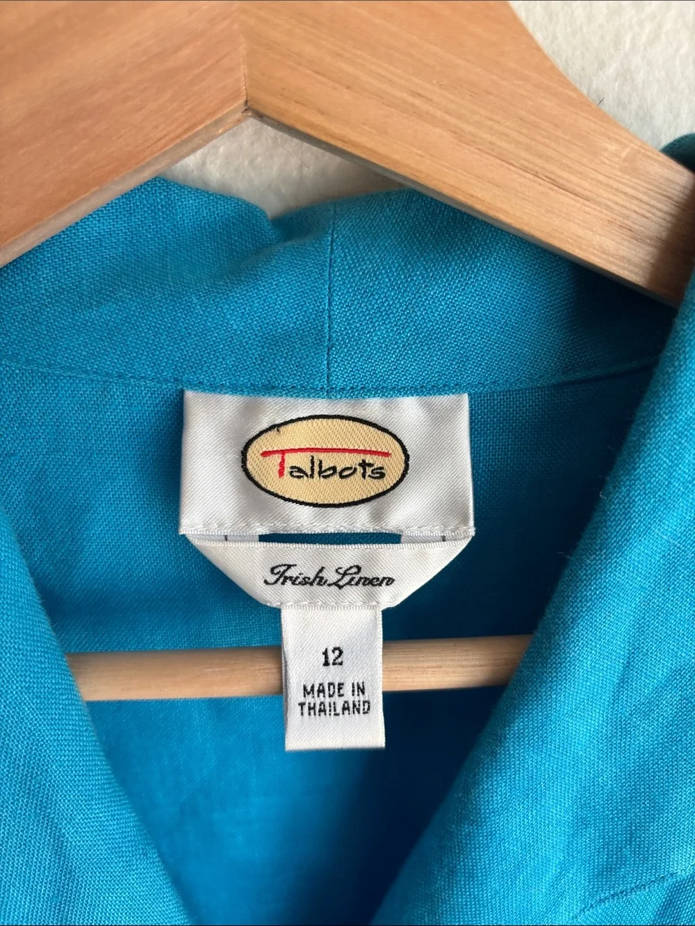 TALBOTS Irish Linen Top Vintage Tailored Feminine Lightweight Button Front  12